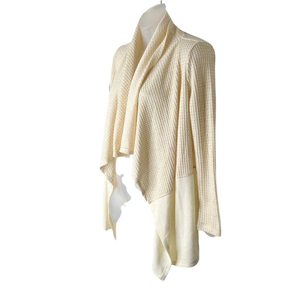 Juicy Couture Open Front Cardigan Gold/Cream Thread Waffle Knit XS NWOT‎ - Picture 6 of 6